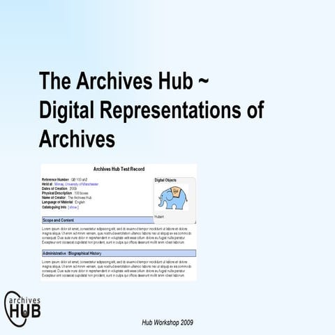 Archives Hub: Digital Archival Objects (2009)