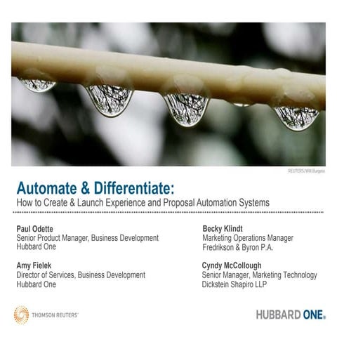 Automate and Differentiate: How to Create and Launch Experience and Proposal ...