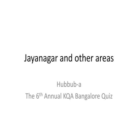 Hubbub-a The 6th KQA Bangalore Quiz