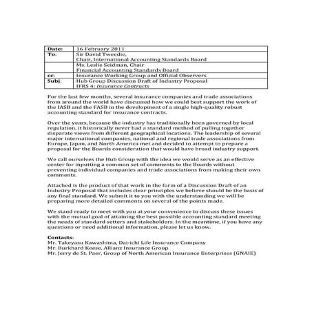 Hub Group Proposal 20110216 Discussion Draft