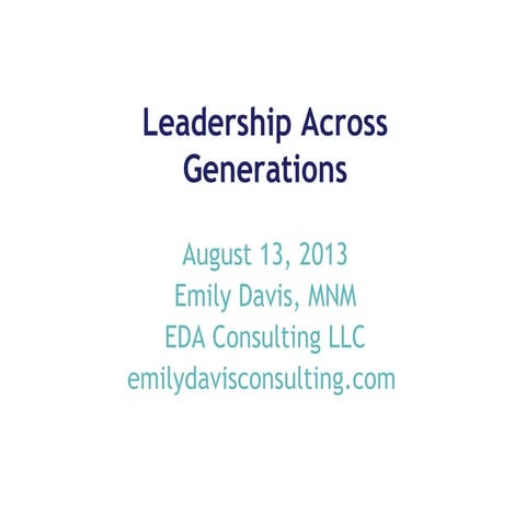 Leadership Across Generations