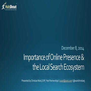 WEBINAR -- With Christian Ward, EVP of Yext, on The Local Listing Ecosystem