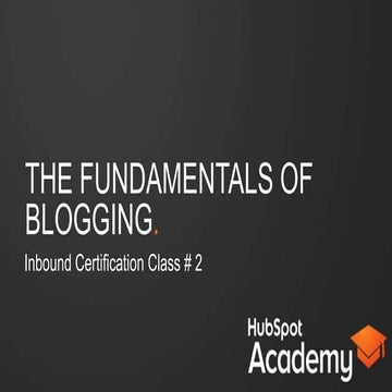 Fundamentals of Blogging