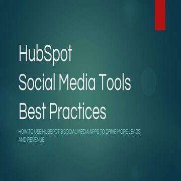 HubSpot Social Media Tools Best Practices