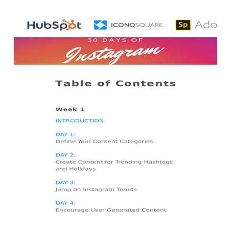 HubSpot 30 Days of Instagram: Style Guide | PDF
