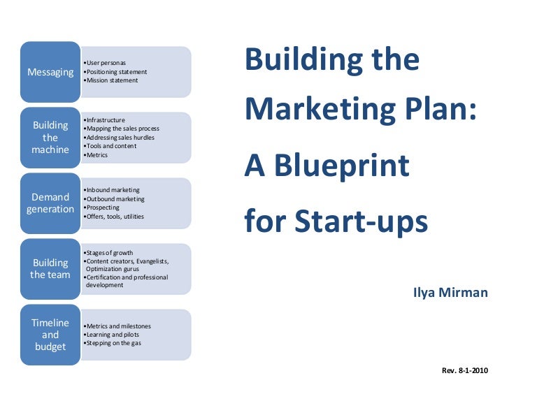 building the marketing plan a blueprint for start ups start up plan template