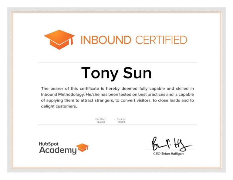 Hubspot inbound marketing certification systempooter