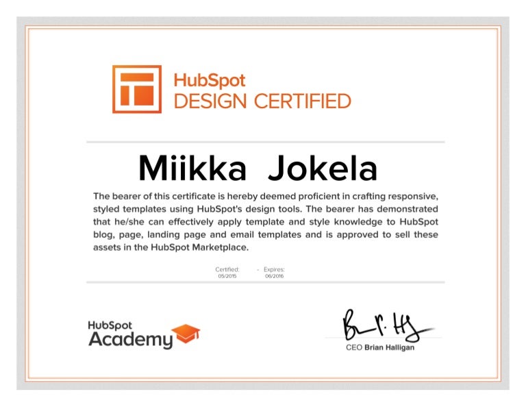 HubSpot Design Certification