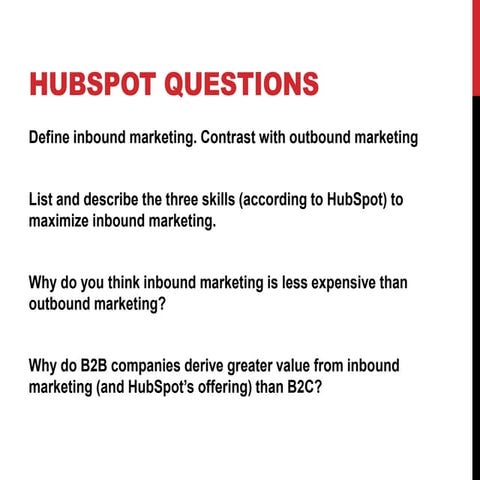 Hub spot questions