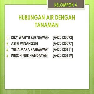 Hubungan air dengan tanaman