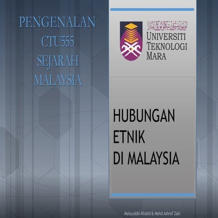 CTU555 Sejarah Malaysia - Pengenalan