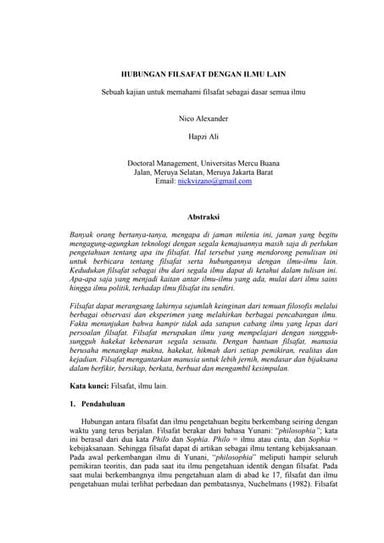 Hubungan filsafat dengan ilmu  lain