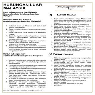 Hubungan Luar Malaysia K3. MRSM 2016