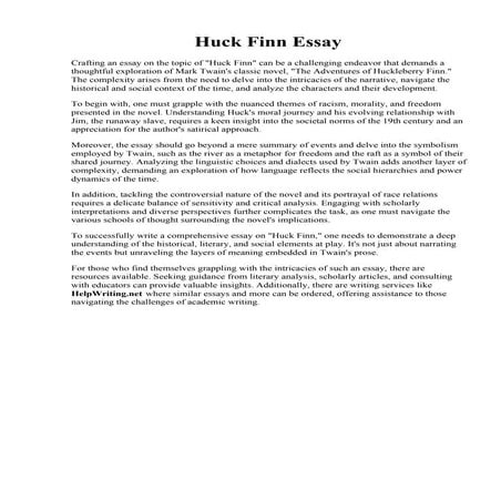 Huck Finn Essay