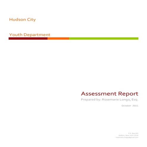 Hudson City Youth Dept Assessment  03312012