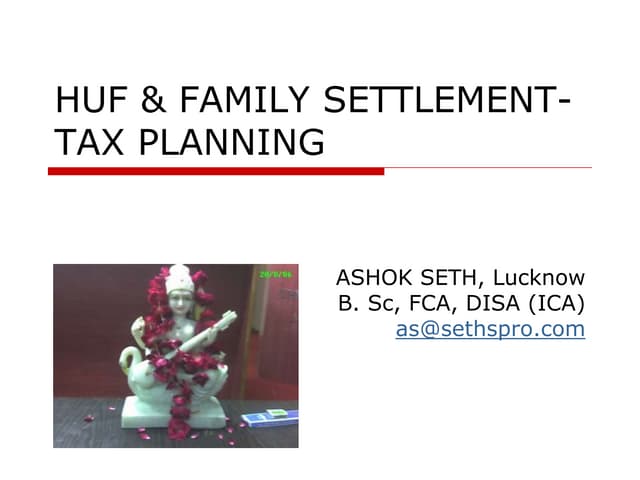 Huf and family setllement kanpur tax bar dec 13