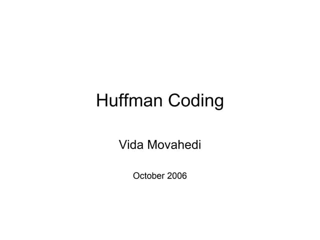 Huffman coding