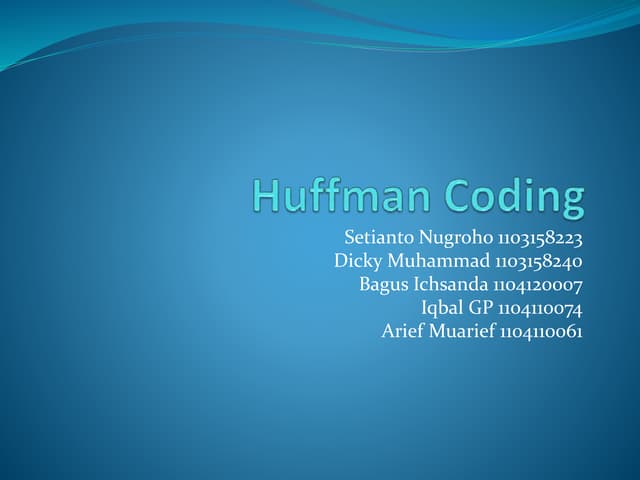 Huffman coding