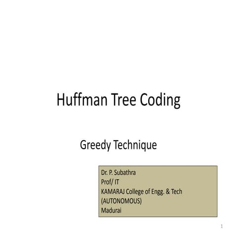 Huffman tree coding | PPT