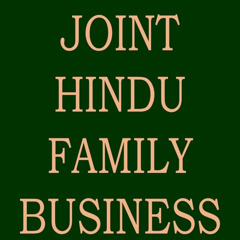 Joint Hindu Family Business