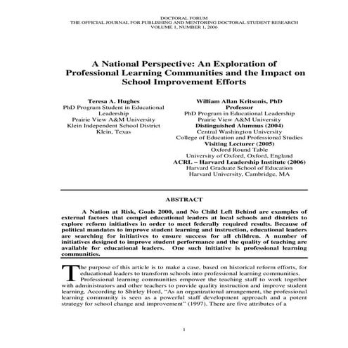 Hughes  a_national_perspective___an_exploration_of_professional_learning_comm...