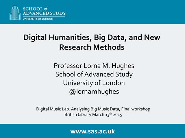 Digital Humanities, Big Data, and New Research Methods