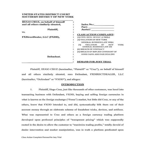 Hugo cruz v. fxdd complaint 2 11-11 doc 68