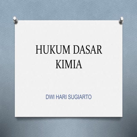 Hukum Hukum Dasar Kimia PPT