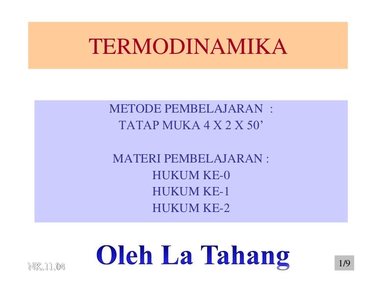 Hukum Hukum Termodinamika