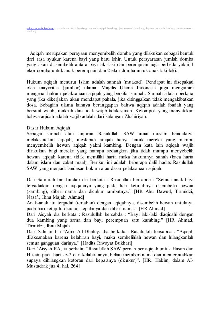 Hukum Melaksanakan Aqiqah