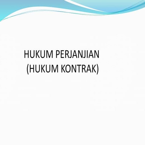 Hukum perjanjian (Hukum Kontrak)