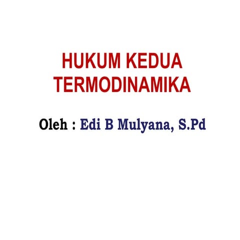 Hukum termodinamika kedua