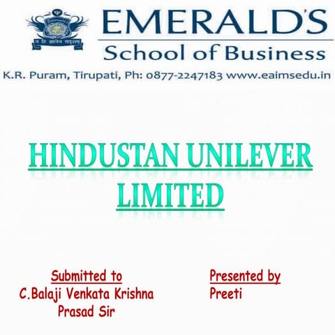 HINDUSTAN UNILEVER LIMITED (HUL)