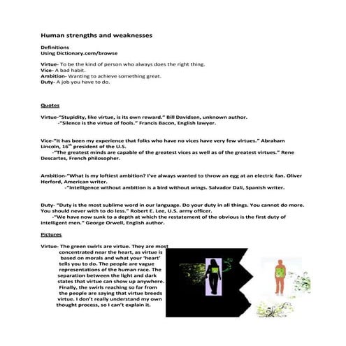 Human strengths and weaknesses | PPTX