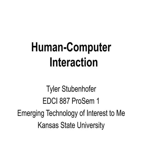 Human-Computer Interaction | PPT