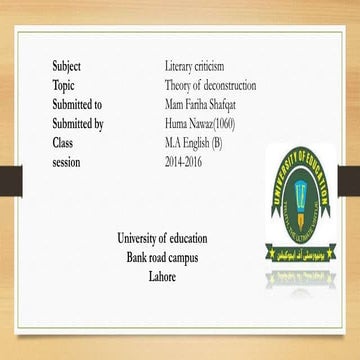 theory of deconstruction