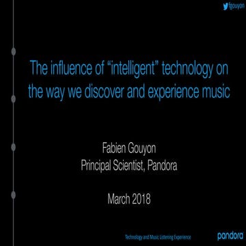 The influence of intelligent technology on the way we discover and experience...