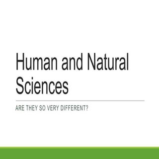 Human and natural sciences for ToK