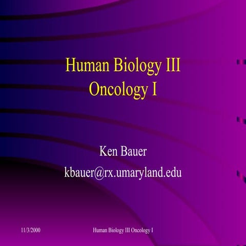 1 Introduction To Oncology | PPT