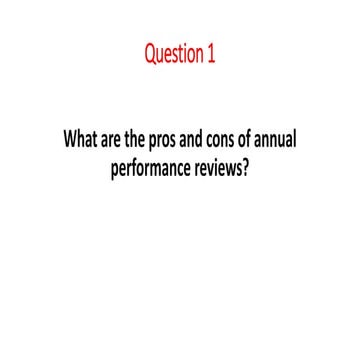 Performance Appraisal and Performance review