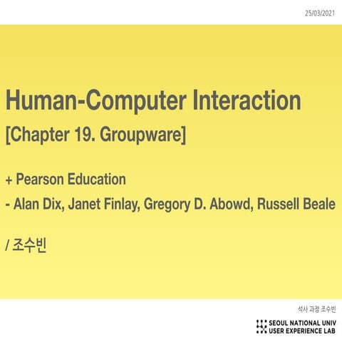 Human Computer Interaction Chapter 19 Groupware Pdf