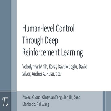 Human level control through deep rl
