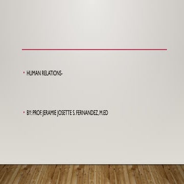 reports in human relations in masteral's degree