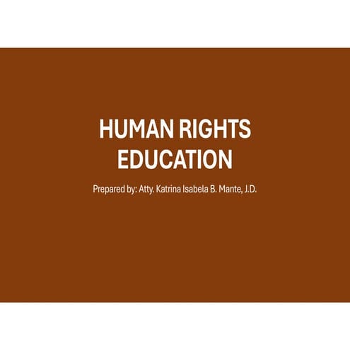 Human-Rights-Education by the good behaviours