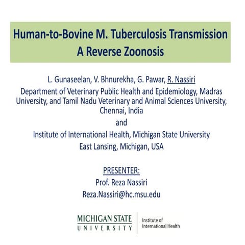 Human-to-Bovine M. Tuberculosis Transmission A Reverse Zoonosis