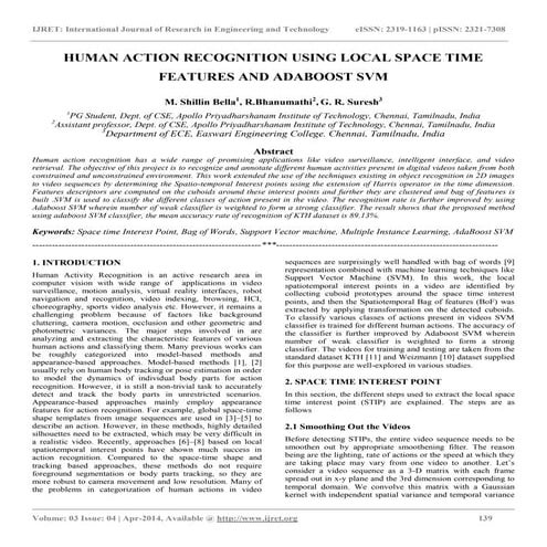 Human action recognition using local space time features and adaboost svm