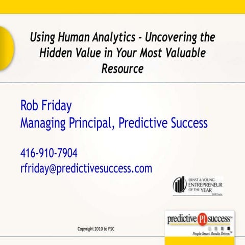 Human Analytics and The Predictive Index May 2010
