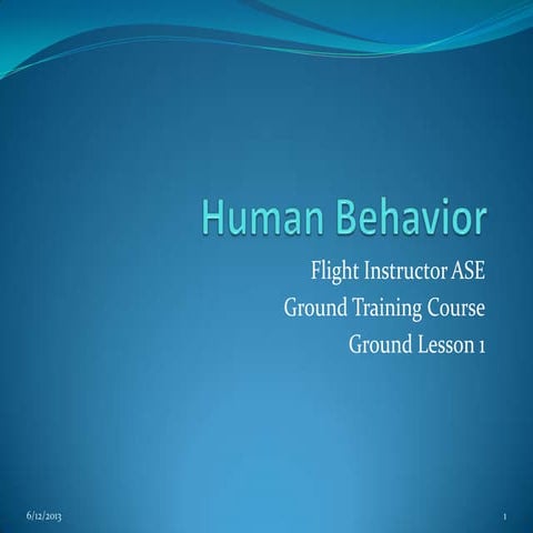 Fundamentals of Instruction- Human Behavior