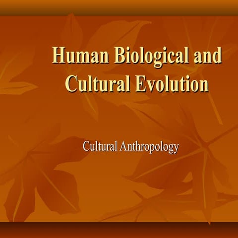 Human biological and cultural evolution 2