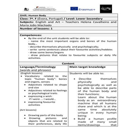 Human body lower secondary level  lesson 1 pt final